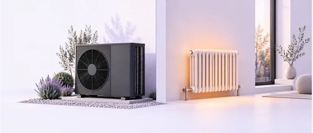 Pompa ciepła wysokotemperaturowa połączona z instalacją grzejnikową w domu